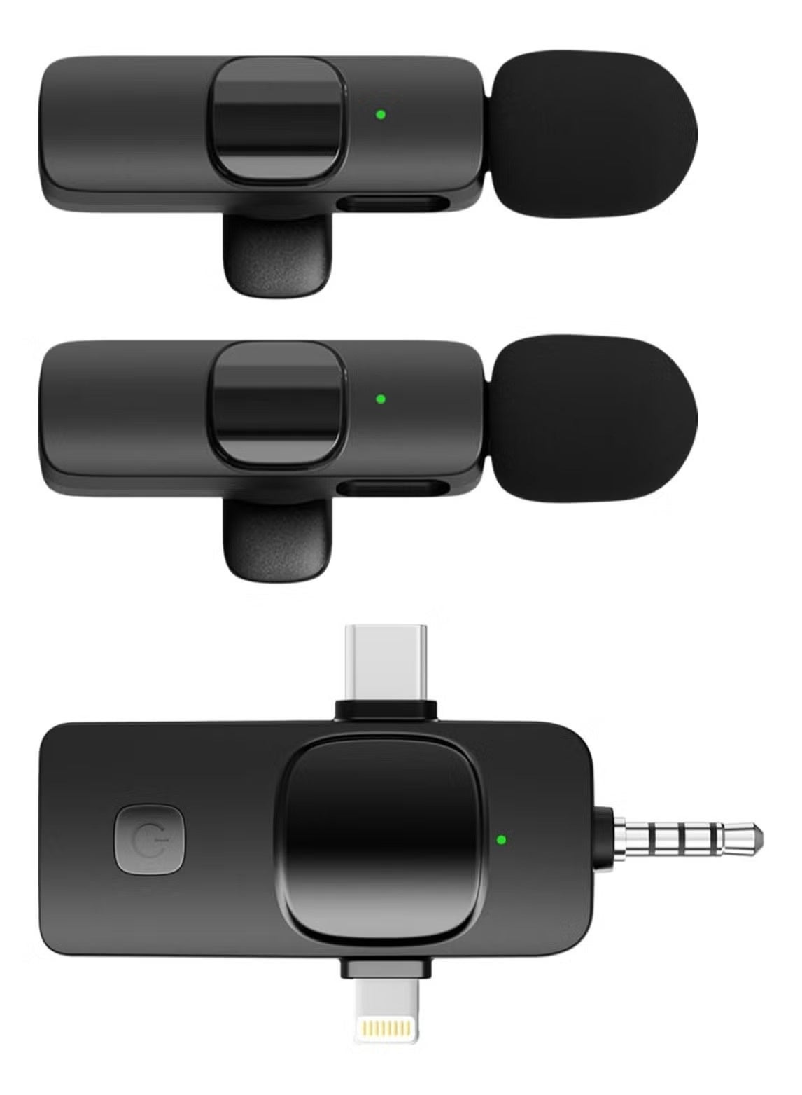 Wireless Lavalier Microphone 3 in 1 for iPhone iPad USB C Smartphone Computer Camera, Plug and Play Intelligent Noise Reduction Mini Mic for Vlog YouTube TikTok Live Streaming (1 MIC)